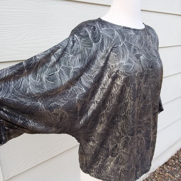 Vintage Black & Gold Jeri Marque Blouse M - Picture 4 of 12